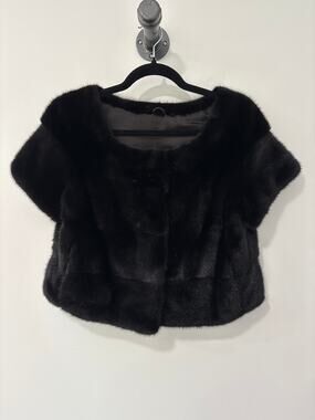 Saga Furs Black Mink Cropped Coat Size S